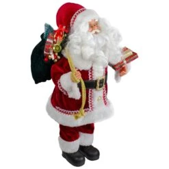 Northlight 18-Inch Standing Curly Beard Santa Christmas Figure With Presents Red -Northlight 363453794345632