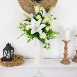 Northlight Real Touch™ White Artificial Rose Floral Sprays, Set Of 6 -35" 12 Northlight Real Touch™ White Artificial Rose Floral Sprays, Set Of 6 -35" -Northlight 363453925417632