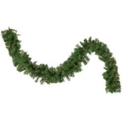 Northlight Pre-Lit Black River Pine Artificial Commercial Christmas Garland - 50' X 12" - Warm White LED Lights Green