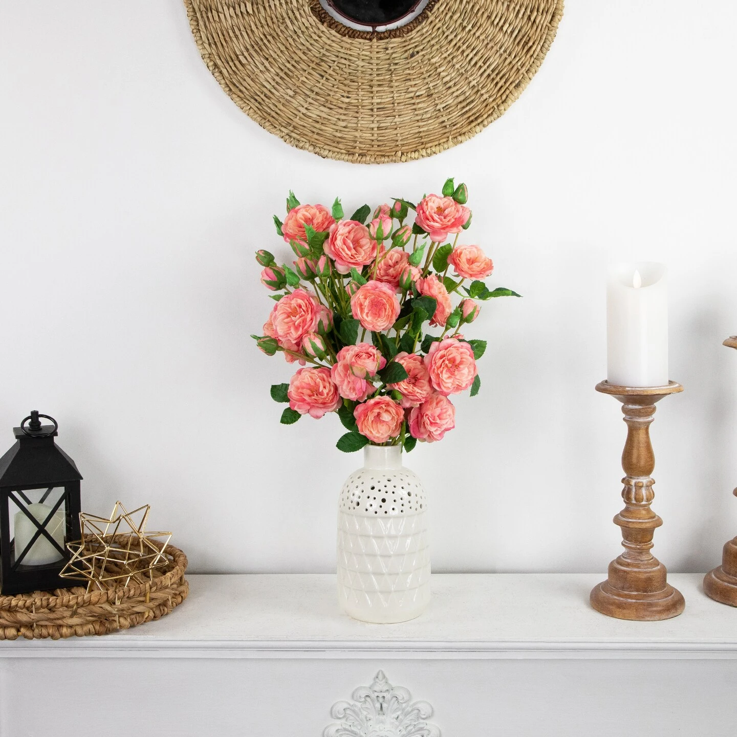 Northlight Real Touch™ Pink Artificial Camellia Rose Floral Sprays, Set Of 6 - 23" 5 Northlight Real Touch™ Pink Artificial Camellia Rose Floral Sprays, Set Of 6 - 23" - Image 3