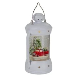 Northlight 9" White Lantern Christmas Snow Globe With Red Truck And Trees Green 10 Northlight 9" White Lantern Christmas Snow Globe With Red Truck And Trees Green -Northlight 363454247330464
