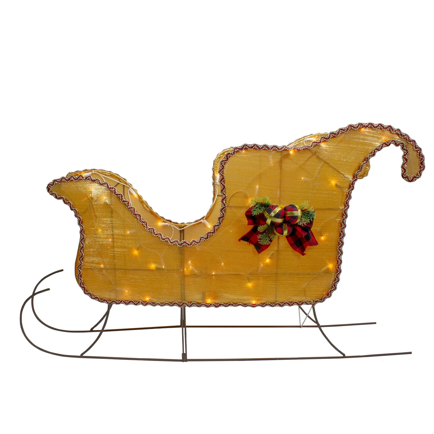 Northlight Lighted Shiny Sleigh Outdoor Christmas Decoration - 36" - Gold - Clear Lights 3 Northlight Lighted Shiny Sleigh Outdoor Christmas Decoration - 36" - Gold - Clear Lights