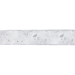 Northlight White And Silver Snowflake Christmas Wired Craft Ribbon 2.5" X 16 Yards 11 Northlight White And Silver Snowflake Christmas Wired Craft Ribbon 2.5" X 16 Yards -Northlight 363454830338720 2