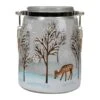 Northlight 6.25" Trees And Fawns Flameless Glass Candle Lantern Blue -Northlight 363454842921632