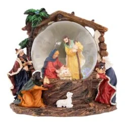 Northlight Holy Family Christmas Nativity Musical Water Globe - 6.75" Brown -Northlight 363455130231456 1