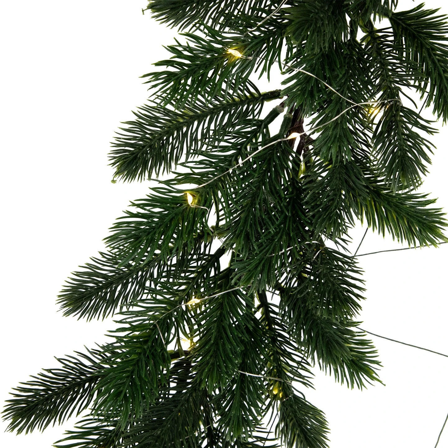 Northlight LED Lighted Pine Garland Christmas Tree Decoration - 3' - Warm White Lights Green 8 Northlight LED Lighted Pine Garland Christmas Tree Decoration - 3' - Warm White Lights Green - Image 6