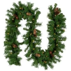 Northlight Pre-Lit Dakota Red Pine Artificial Christmas Garland - 9' X 12" - Clear AlwaysLit Lights Green 11 Northlight Pre-Lit Dakota Red Pine Artificial Christmas Garland - 9' X 12" - Clear AlwaysLit Lights Green -Northlight 368606080277728