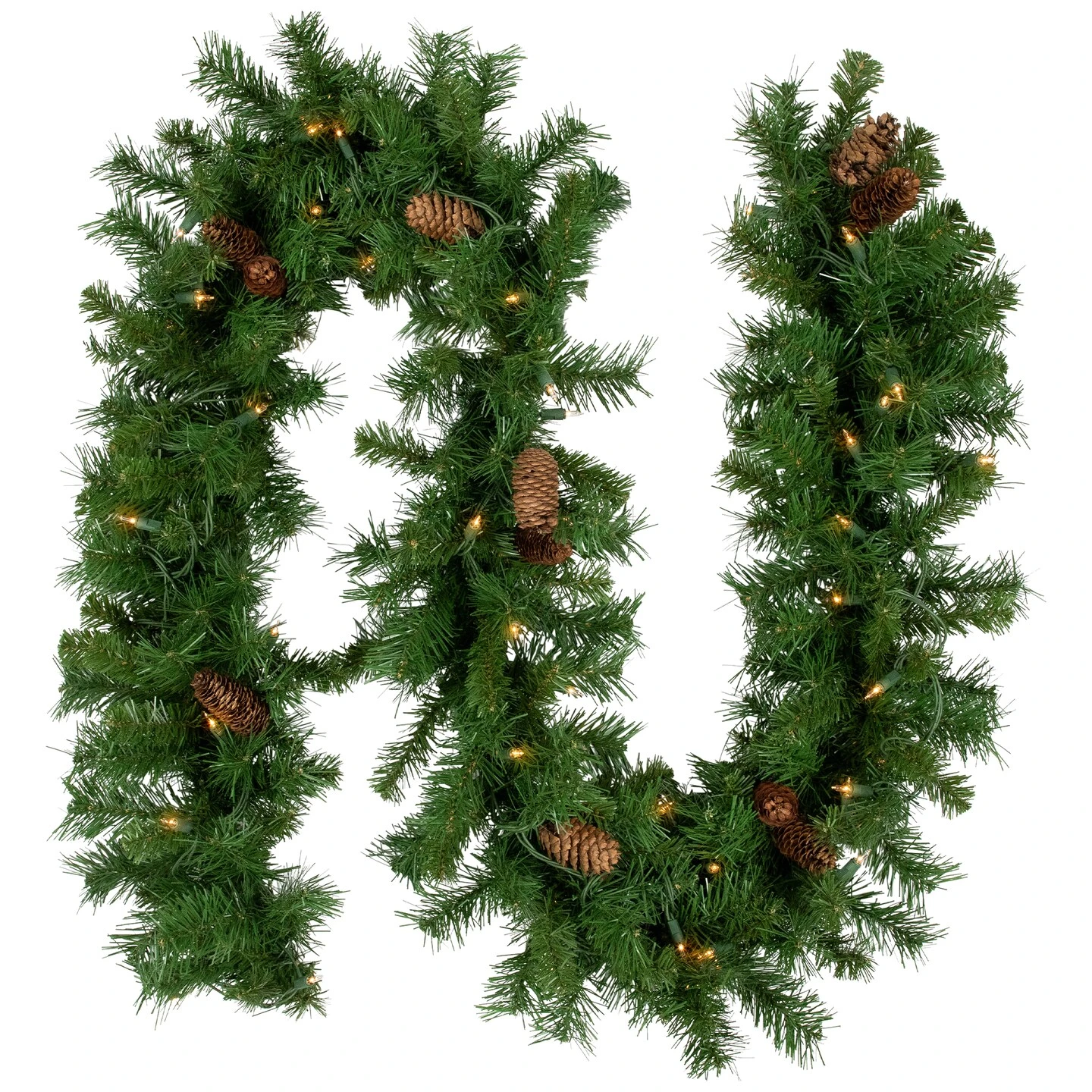 Northlight Pre-Lit Dakota Red Pine Artificial Christmas Garland - 9' X 12" - Clear AlwaysLit Lights Green 5 Northlight Pre-Lit Dakota Red Pine Artificial Christmas Garland - 9' X 12" - Clear AlwaysLit Lights Green - Image 3
