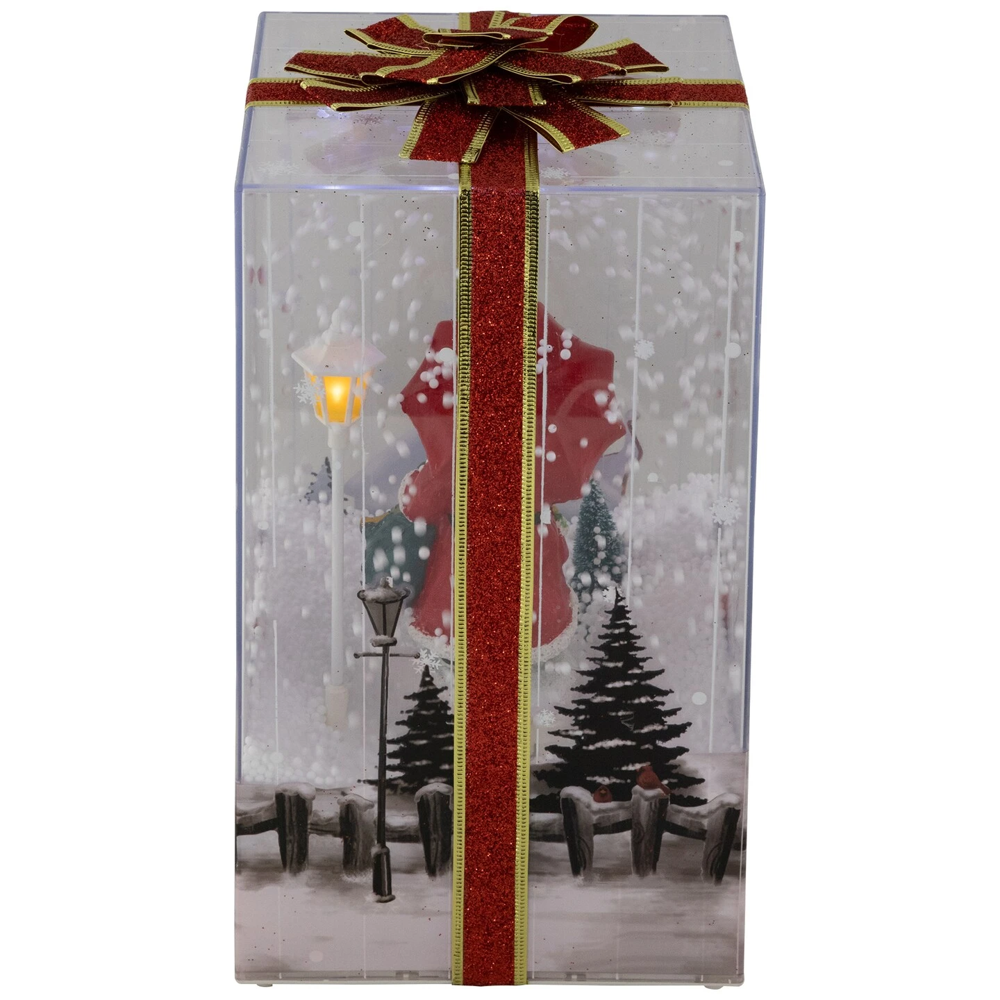 Northlight Musical Santa Lighted Snowing Gift Box With Ribbon Christmas Decoration - 12" Multi 7 Northlight Musical Santa Lighted Snowing Gift Box With Ribbon Christmas Decoration - 12" Multi - Image 5