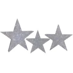 Northlight Set Of 3 LED Lighted Silver Stars Outdoor Christmas Decorations 24" 15 Northlight Set Of 3 LED Lighted Silver Stars Outdoor Christmas Decorations 24" -Northlight 368606890802144 2