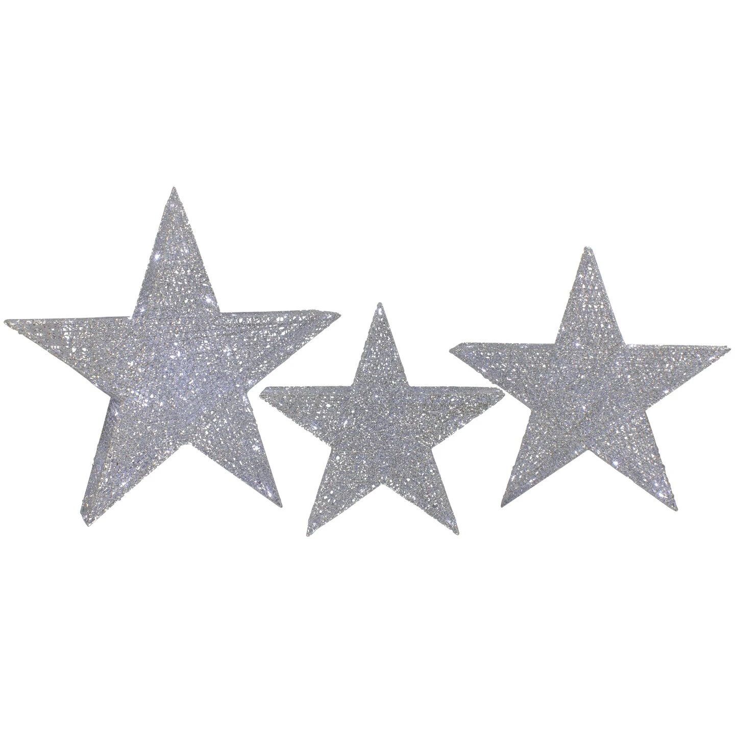 Northlight Set Of 3 LED Lighted Silver Stars Outdoor Christmas Decorations 24" 9 Northlight Set Of 3 LED Lighted Silver Stars Outdoor Christmas Decorations 24" - Image 7