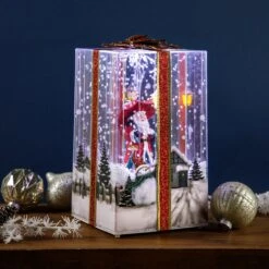 Northlight Musical Santa Lighted Snowing Gift Box With Ribbon Christmas Decoration - 12" Multi 12 Northlight Musical Santa Lighted Snowing Gift Box With Ribbon Christmas Decoration - 12" Multi -Northlight 369607928560608