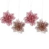 Northlight Pack Of 4 Glittered Pink Poinsettia Christmas Ornaments 6" -Northlight 369608039962336