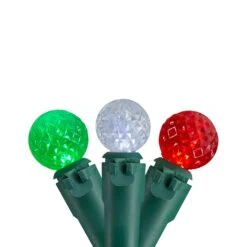 Northlight LED G12 Berry Christmas Lights - Red, Green And White -15.9' Green Wire - 50ct -Northlight 369609089511392