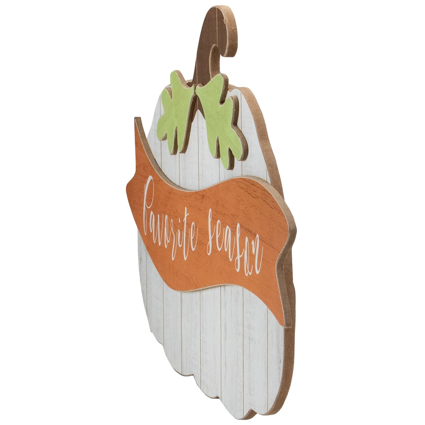 Northlight 19" White Wooden Pumpkin Favorite Season Hanging Wall Sign 8 Northlight 19" White Wooden Pumpkin Favorite Season Hanging Wall Sign - Image 6