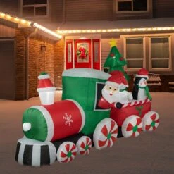 Northlight 8' Inflatable Train With Santa And Friends Outdoor Christmas Decoration Red 11 Northlight 8' Inflatable Train With Santa And Friends Outdoor Christmas Decoration Red -Northlight 369609786225120