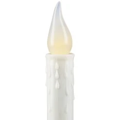 Northlight Flickering LED Window Candle With Timer - 8.5" - White And Brass 15 Northlight Flickering LED Window Candle With Timer - 8.5" - White And Brass -Northlight 375863328109008