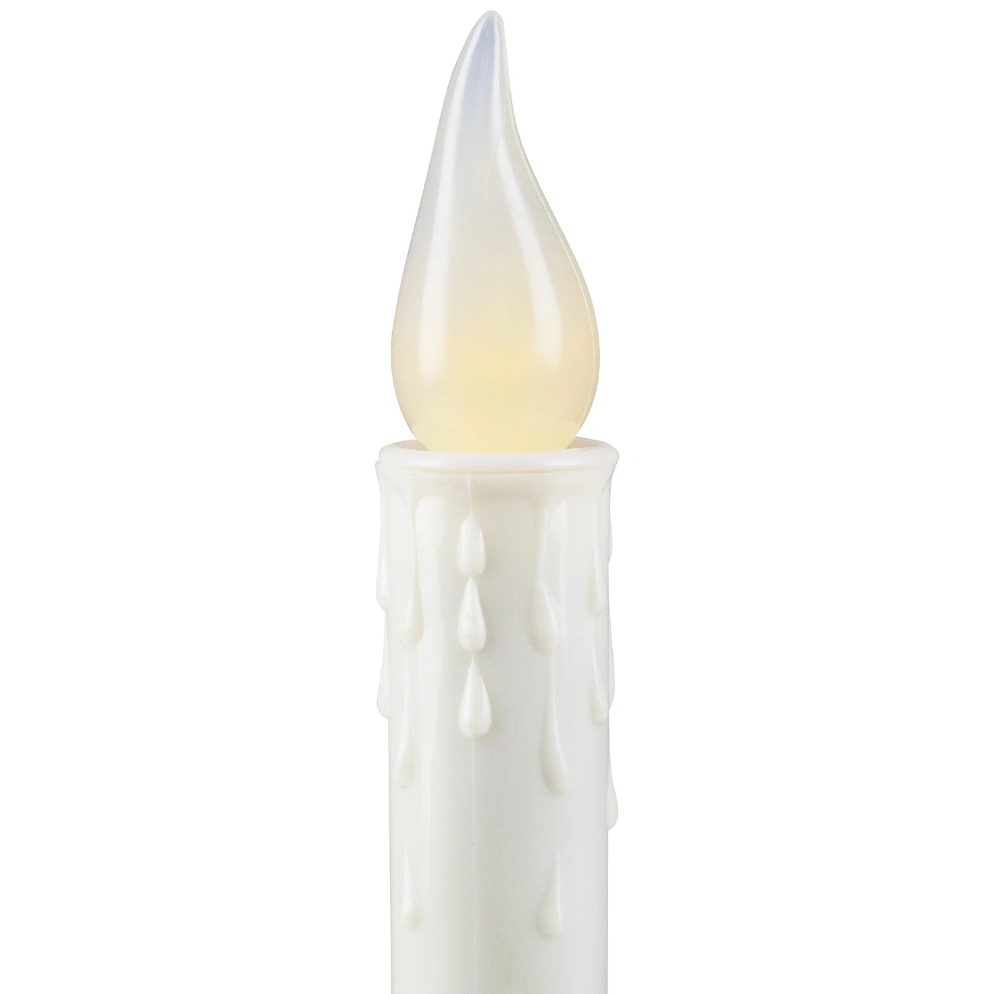 Northlight Flickering LED Window Candle With Timer - 8.5" - White And Brass 8 Northlight Flickering LED Window Candle With Timer - 8.5" - White And Brass - Image 6