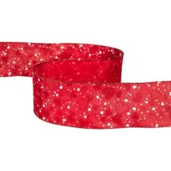 Northlight Hearts Valentine's Day Wired Craft Ribbon - 2.5" X 10 Yards - Red And White -Northlight 376643443790000