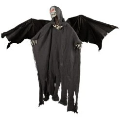 Northlight LED Lighted Animated Winged Grim Reaper Halloween Decoration - 50" Black -Northlight 379172096351152