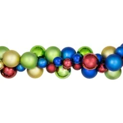 Northlight 2-Finish Shatterproof Christmas Ball Garland - 6' X 3.5" - Multi-Color - Unlit -Northlight 380291519472288