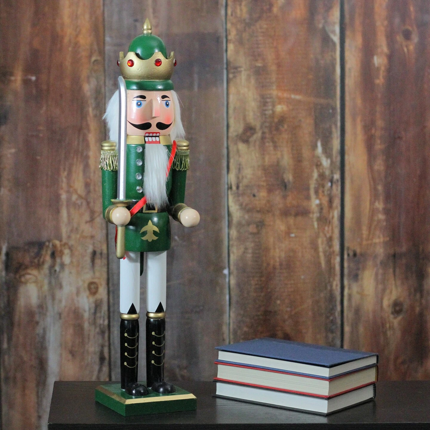 Northlight 24" Green And Gold Christmas Nutcracker King With Sword 5 Northlight 24" Green And Gold Christmas Nutcracker King With Sword - Image 3