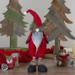 Northlight Standing Buffalo Plaid Gnome With Berry Pine Christmas Figure - 17" Red 11 Northlight Standing Buffalo Plaid Gnome With Berry Pine Christmas Figure - 17" Red -Northlight 380292150715040