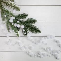 Northlight 4' White Plush Snowball Christmas Garland -Northlight 380292169589408