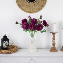 Northlight Real Touch™ Mulberry Purple Dahlia Artificial Floral Sprays, Set Of 6 - 23" -Northlight 380292210483872