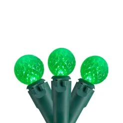 Northlight LED G12 Berry Faceted Christmas Lights - Green - 15' Green Wire - 50ct -Northlight 380292289127072