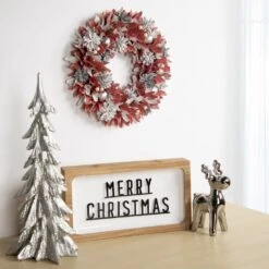 Northlight 13" Pink And White Wooden Floral Christmas Wreath With Pinecones 11 Northlight 13" Pink And White Wooden Floral Christmas Wreath With Pinecones -Northlight 380292881572512