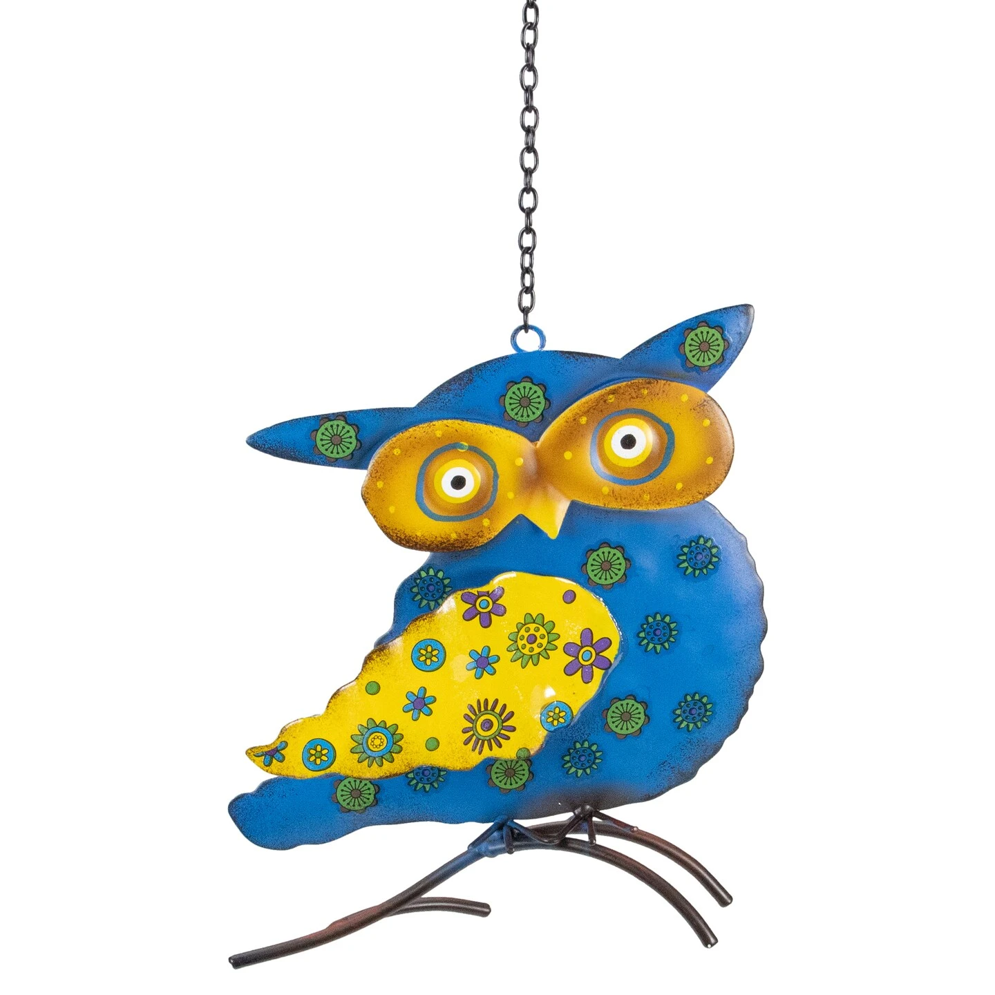 Northlight 7.75" Blue And Yellow Metal Owl Outdoor Wall Hanging 3 Northlight 7.75" Blue And Yellow Metal Owl Outdoor Wall Hanging