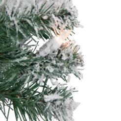 Northlight Pre-Lit Flocked Snow White Artificial Christmas Wreath, 24-Inch, Clear Lights -Northlight 380293054587552