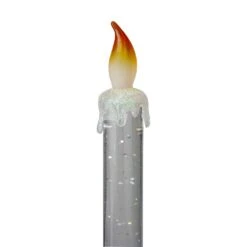 Northlight LED Glittered Flameless Christmas Candle - 9.25" Clear -Northlight 380293180940960