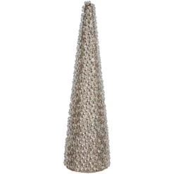 Northlight Beads And Glitter Christmas Cone Tree - 18" - Gold Finish