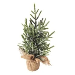 Northlight Frosted Pine Tree With Natural Jute Base Christmas Decoration - 13.25" Green 10 Northlight Frosted Pine Tree With Natural Jute Base Christmas Decoration - 13.25" Green -Northlight 381729187638688 2
