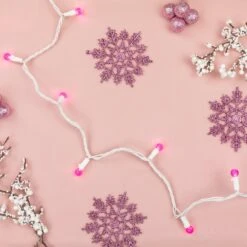 Northlight LED G12 Berry Christmas Lights - Pink - 16' White Wire - 50ct -Northlight 383269151159824