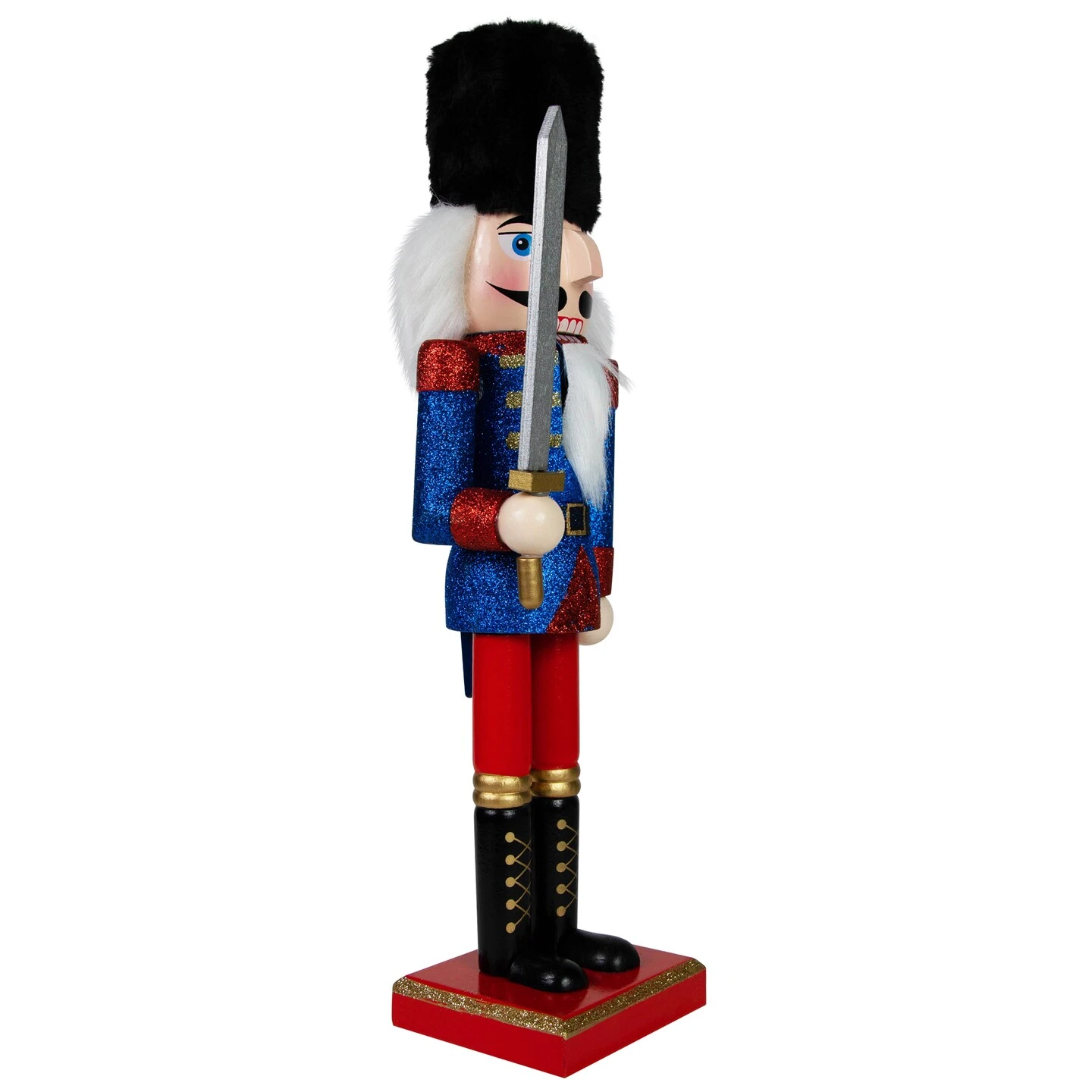 Northlight Christmas Nutcracker Soldier With Faux Fur Hat And Sword - 14" Red And Blue 6 Northlight Christmas Nutcracker Soldier With Faux Fur Hat And Sword - 14" Red And Blue - Image 4