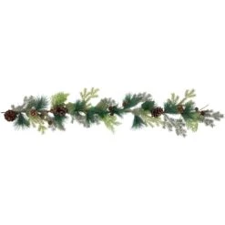 Northlight 5' X 6" Pine Cone And Cedar Artificial Christmas Garland, Unlit Green