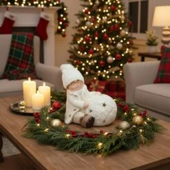 Northlight Christmas Snowball With Sitting Boy Tealight Candle Holder - 12.5" - White 9 Northlight Christmas Snowball With Sitting Boy Tealight Candle Holder - 12.5" - White -Northlight 400627368001904