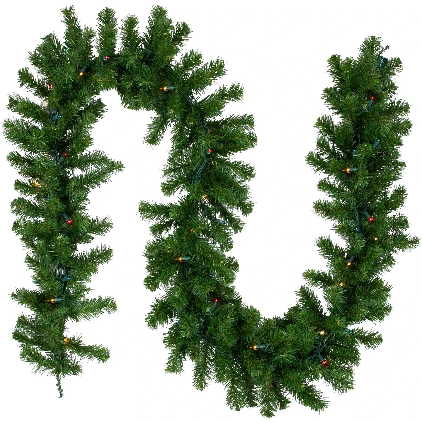 Northlight Pre-Lit Oak Creek Pine Artificial Christmas Garland - 9' X 10" - Multi Lights Green 4 Northlight Pre-Lit Oak Creek Pine Artificial Christmas Garland - 9' X 10" - Multi Lights Green - Image 2