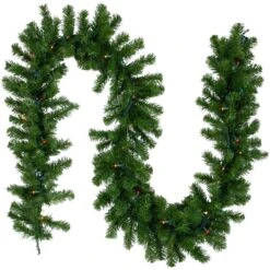 Northlight Pre-Lit Oak Creek Pine Artificial Christmas Garland - 9' X 10" - Multi Lights Green 17 Northlight Pre-Lit Oak Creek Pine Artificial Christmas Garland - 9' X 10" - Multi Lights Green -Northlight 406119678327776 2
