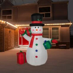 Northlight LED Lighted Inflatable Snowman With Gifts Outdoor Christmas Decoration - 8' White -Northlight 406119793258976
