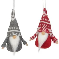 Northlight Santa Gnome Hanging Christmas Ornaments - 4" - Gray And Red - Set Of 2 13 Northlight Santa Gnome Hanging Christmas Ornaments - 4" - Gray And Red - Set Of 2 -Northlight 406120161029344 2