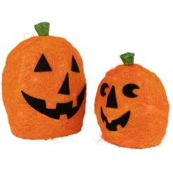 Northlight Lighted Sisal Jack O' Lanterns Outdoor Halloween Decorations - 16" - Set Of 2 Orange 15 Northlight Lighted Sisal Jack O' Lanterns Outdoor Halloween Decorations - 16" - Set Of 2 Orange -Northlight 406120181644256