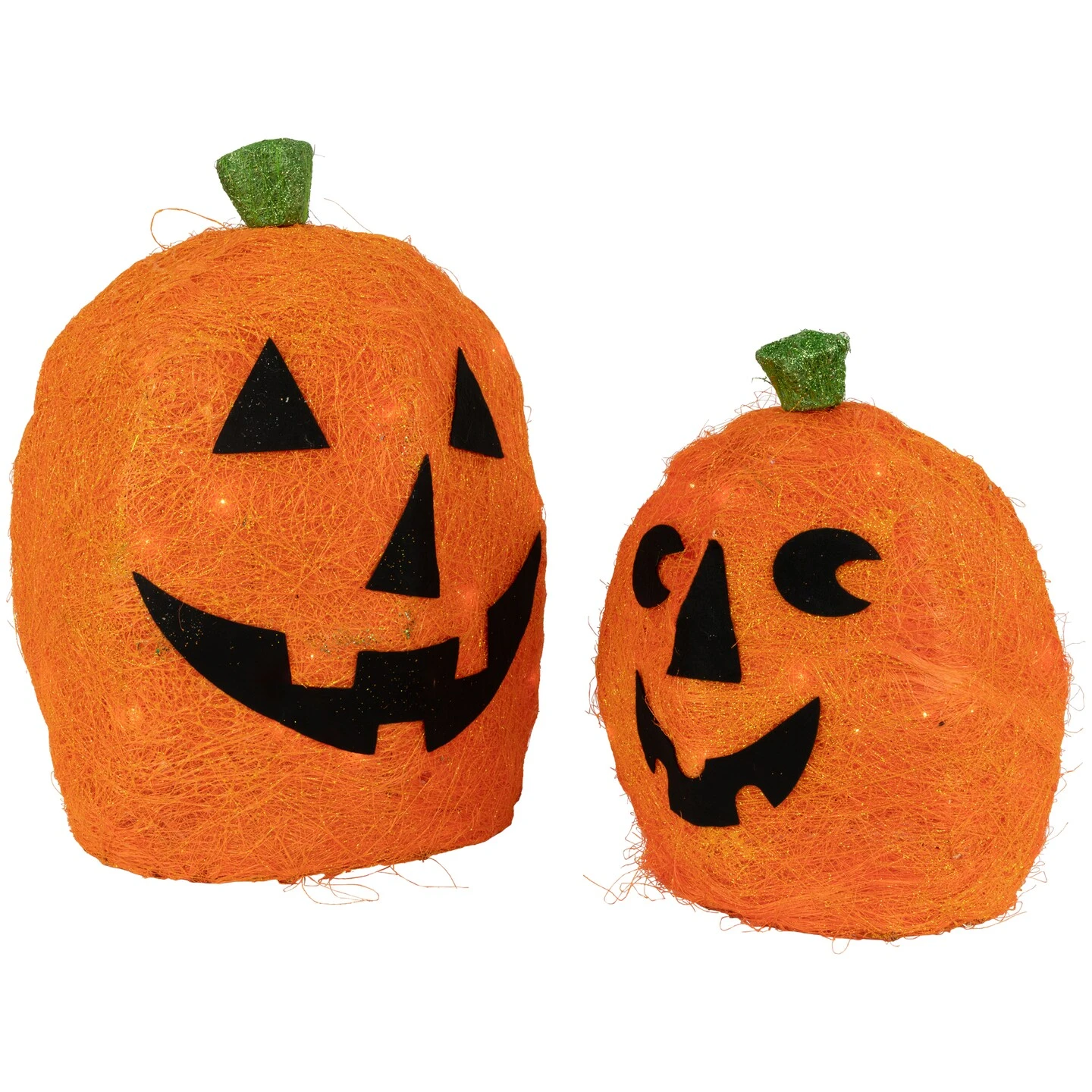 Northlight Lighted Sisal Jack O' Lanterns Outdoor Halloween Decorations - 16" - Set Of 2 Orange 8 Northlight Lighted Sisal Jack O' Lanterns Outdoor Halloween Decorations - 16" - Set Of 2 Orange - Image 6