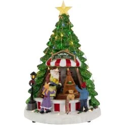 Northlight LED Lighted Animated And Musical Santa's Toy Shop Christmas Village Display - 13" Multi
