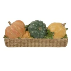 Northlight Faux Rattan Basket With Pumpkins Thanksgiving Decoration - 15" Orange 15 Northlight Faux Rattan Basket With Pumpkins Thanksgiving Decoration - 15" Orange -Northlight 406121014213600 2