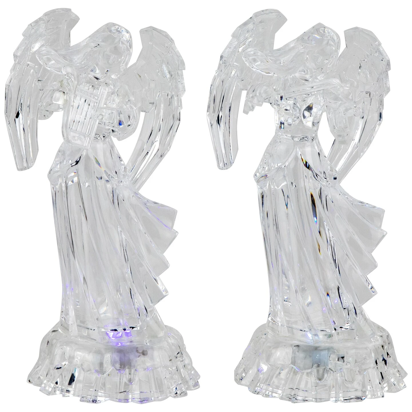 Northlight LED Lighted Color Changing Angel Acrylic Christmas Decorations - 9" - Set Of 2 Clear 5 Northlight LED Lighted Color Changing Angel Acrylic Christmas Decorations - 9" - Set Of 2 Clear - Image 3