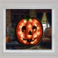 Northlight Lighted Jack O' Lantern Halloween Window Decoration - 13.5" Orange 13 Northlight Lighted Jack O' Lantern Halloween Window Decoration - 13.5" Orange -Northlight 413639989902304